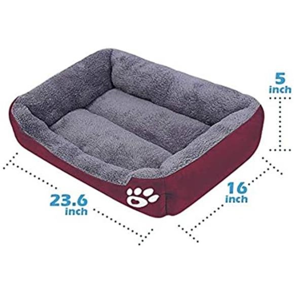 Dog and Cat Bed Mattress Washable Pads Room Waterproof Bottom-Wine Red - Picture 6 of 7